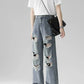 jacquard washed ripped denim gm15392