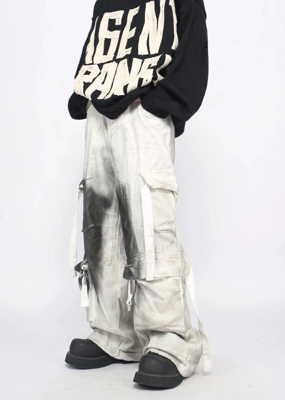 street dirty white cargo pants gm16118