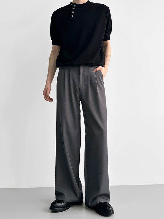 High-Waisted Pleated Wide Leg Trousers Pants gm16626