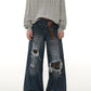 street patched hole camouflage denim gm16358