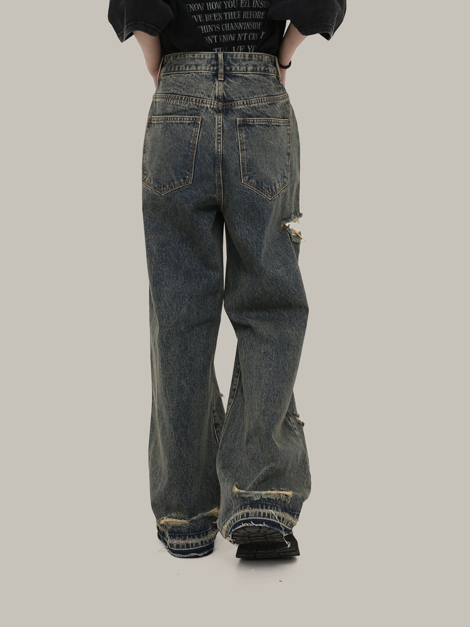 straight ripped beggar denim gm15293