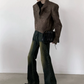 yellow flared denim pants gm16319