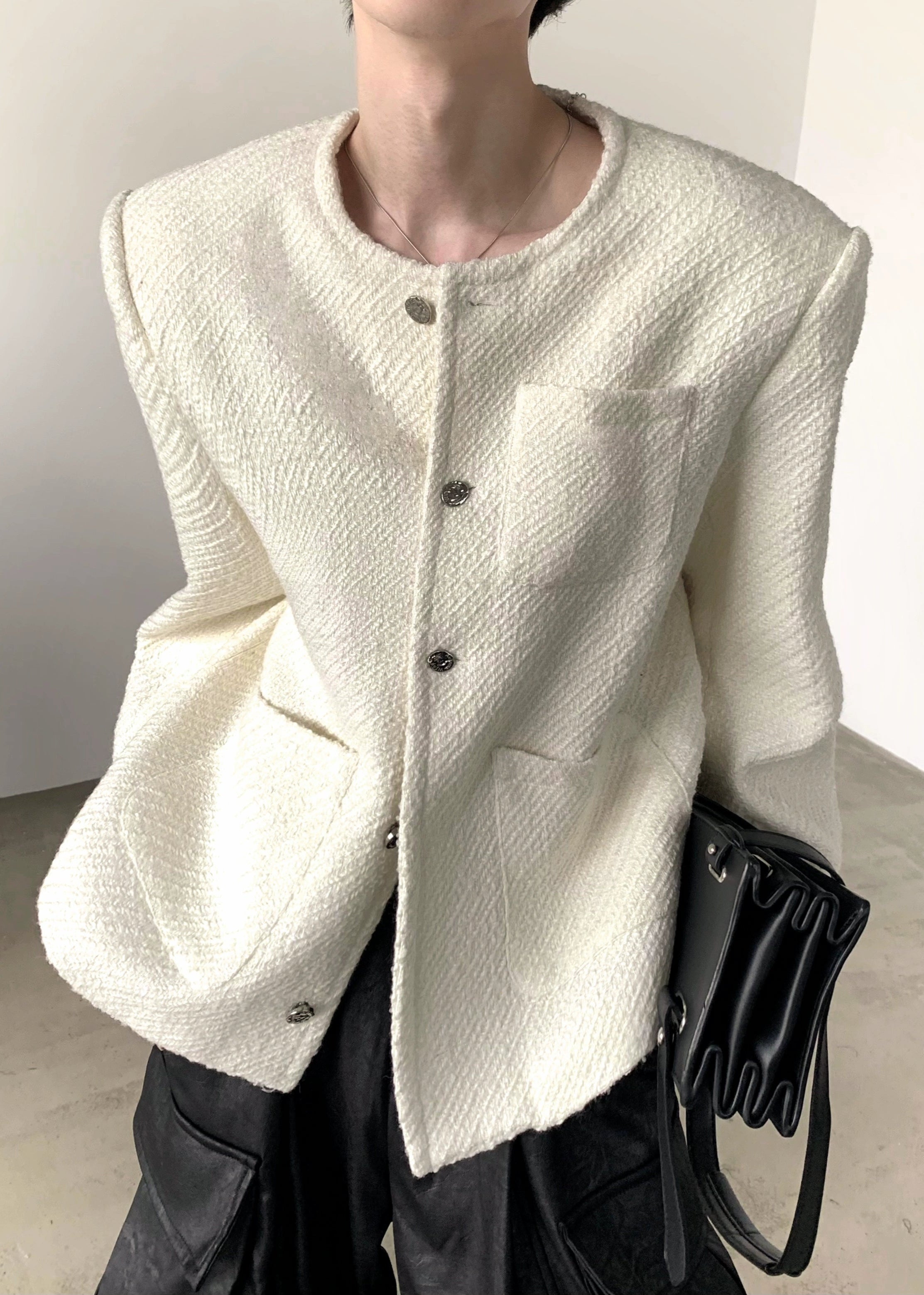 wool shoulder pad jacket gm16330