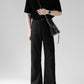 black micro-flared trousers gm15391