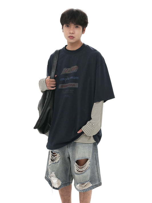 loose casual round neck half-sleeved T-shirts gm15280