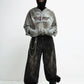 dark black wide denim pants gm16048