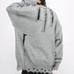hem ripped round neck sweater gm16247