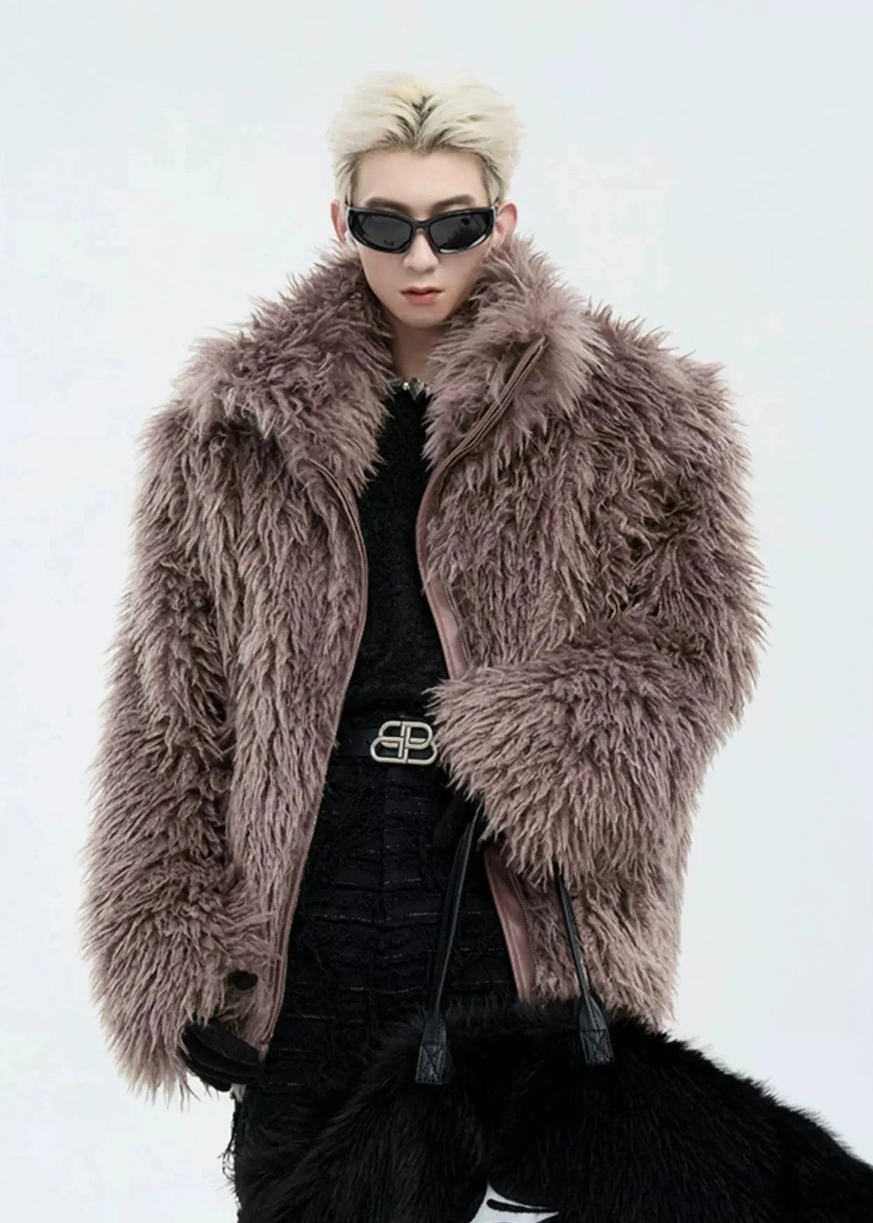 shoulder pad all fur jacket gm16314