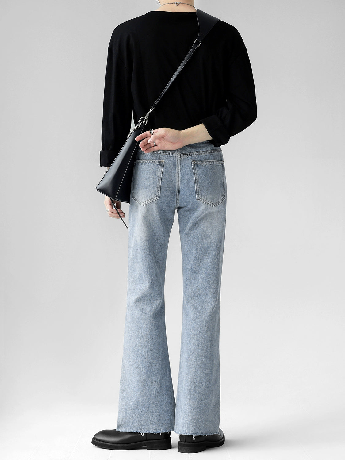 slightly flared pocket trousers gm15401