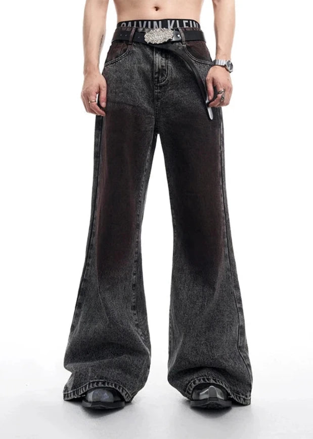 washed brown denim pants gm15897