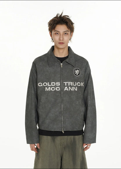 street short leather jacket gm16060