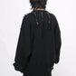 hem ripped round neck sweater gm16247