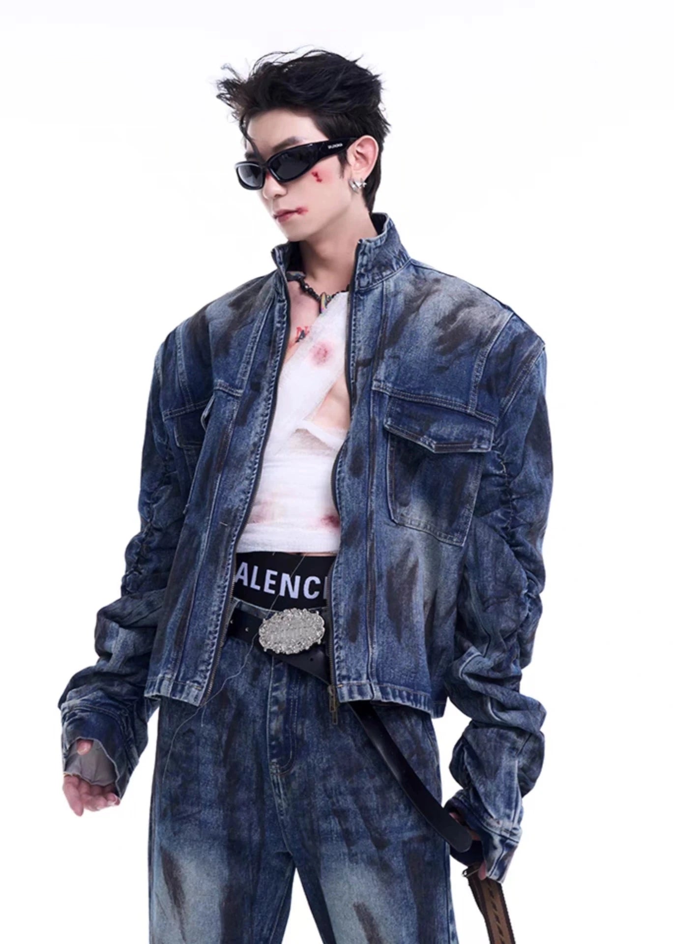 dirty old washed denim jacket gm16300