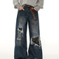 street patched hole camouflage denim gm16358