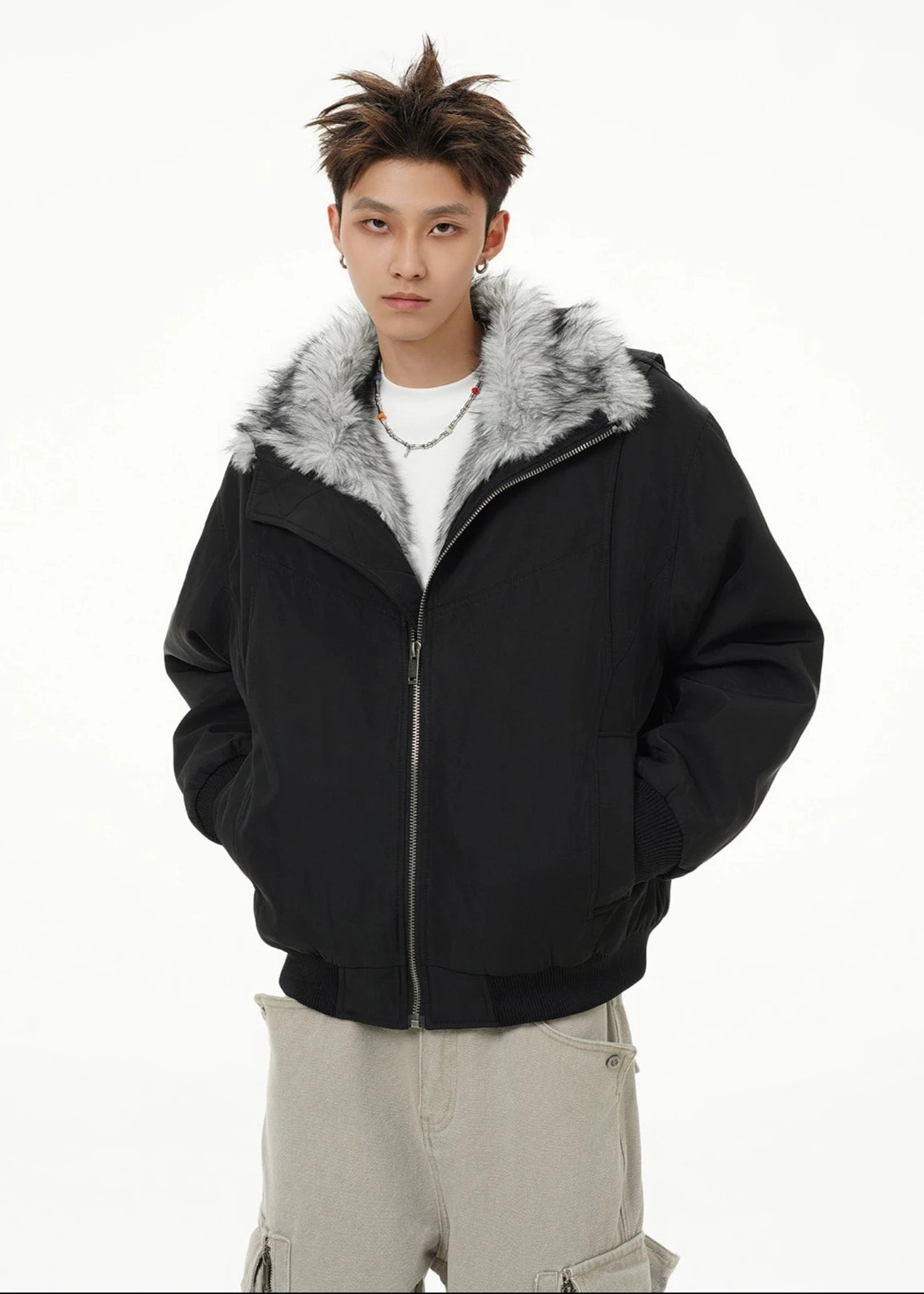 neck fur cotton jacketgm16269