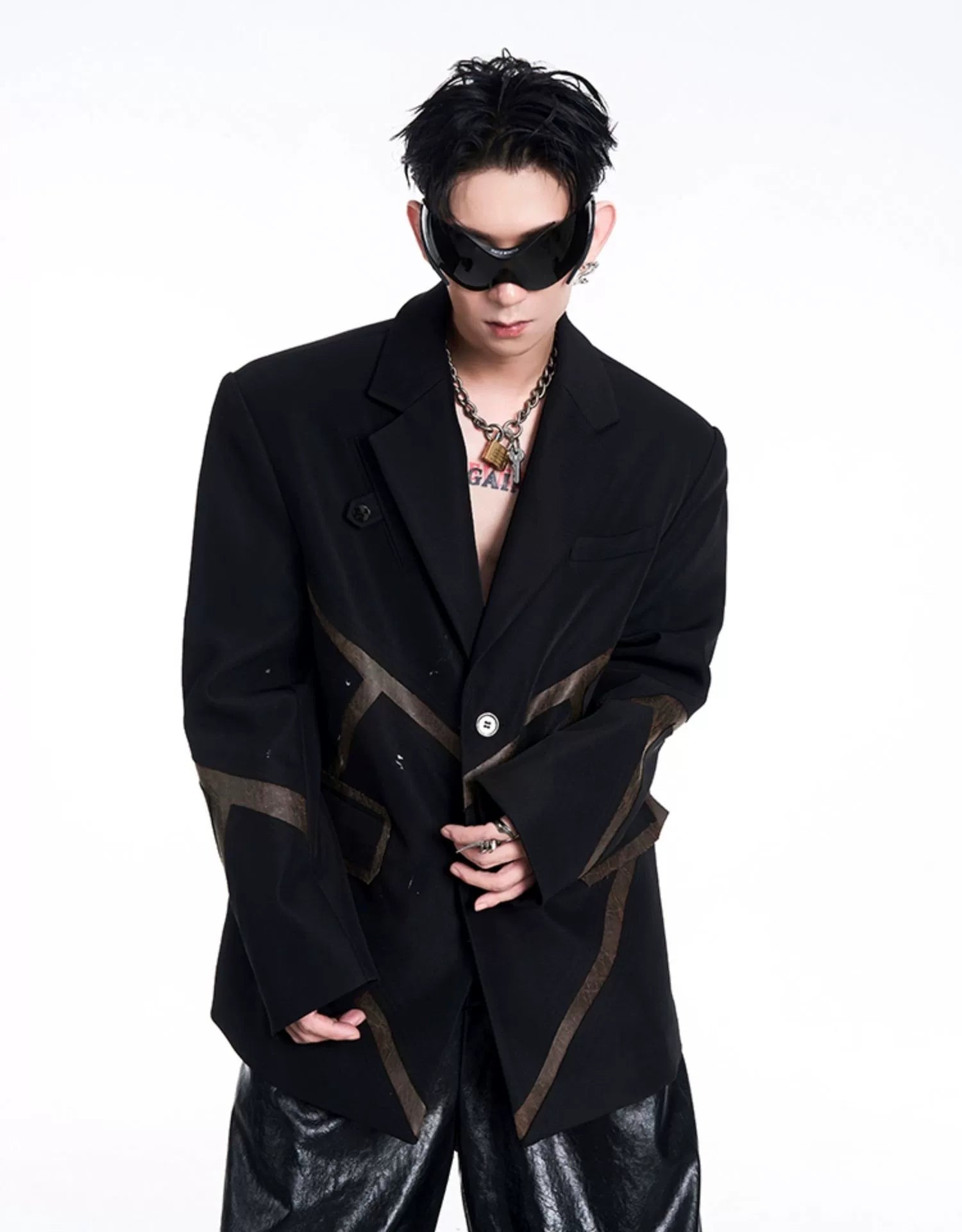 brown line suit jacket gm16209