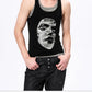 Grunge Face Print Contrast-Trim Tanktop gm16430