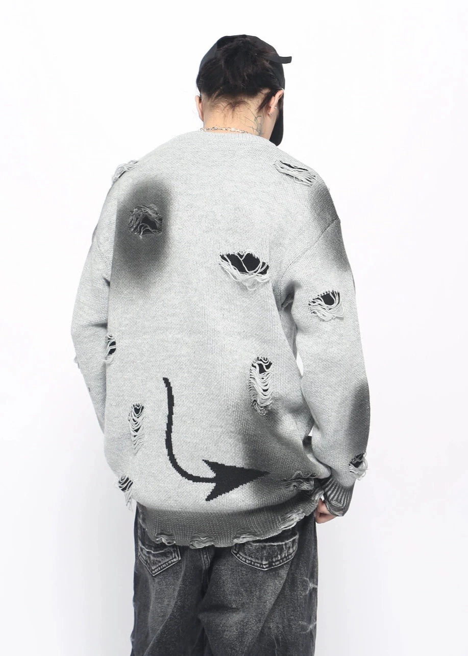 street devil cat hole sweater gm16127