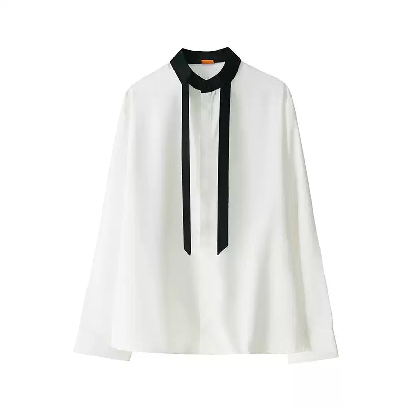 idol bi-color bowtie shirt gm5096