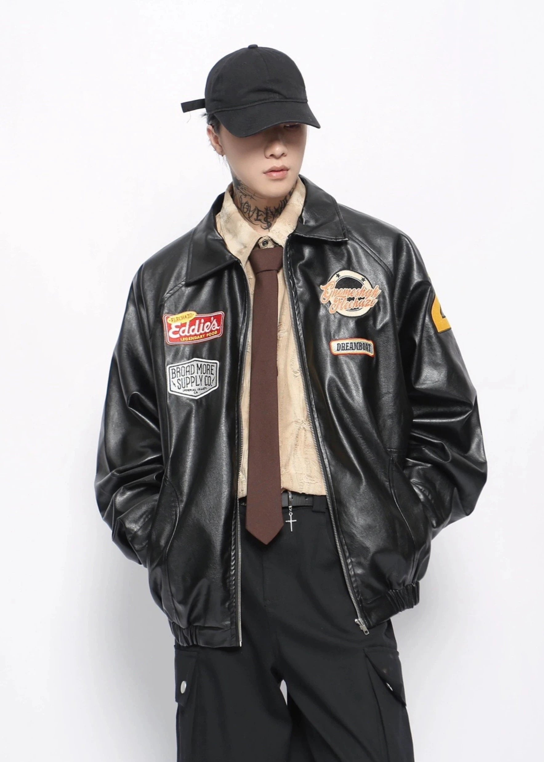 street motorcycle leather jacket gm16137