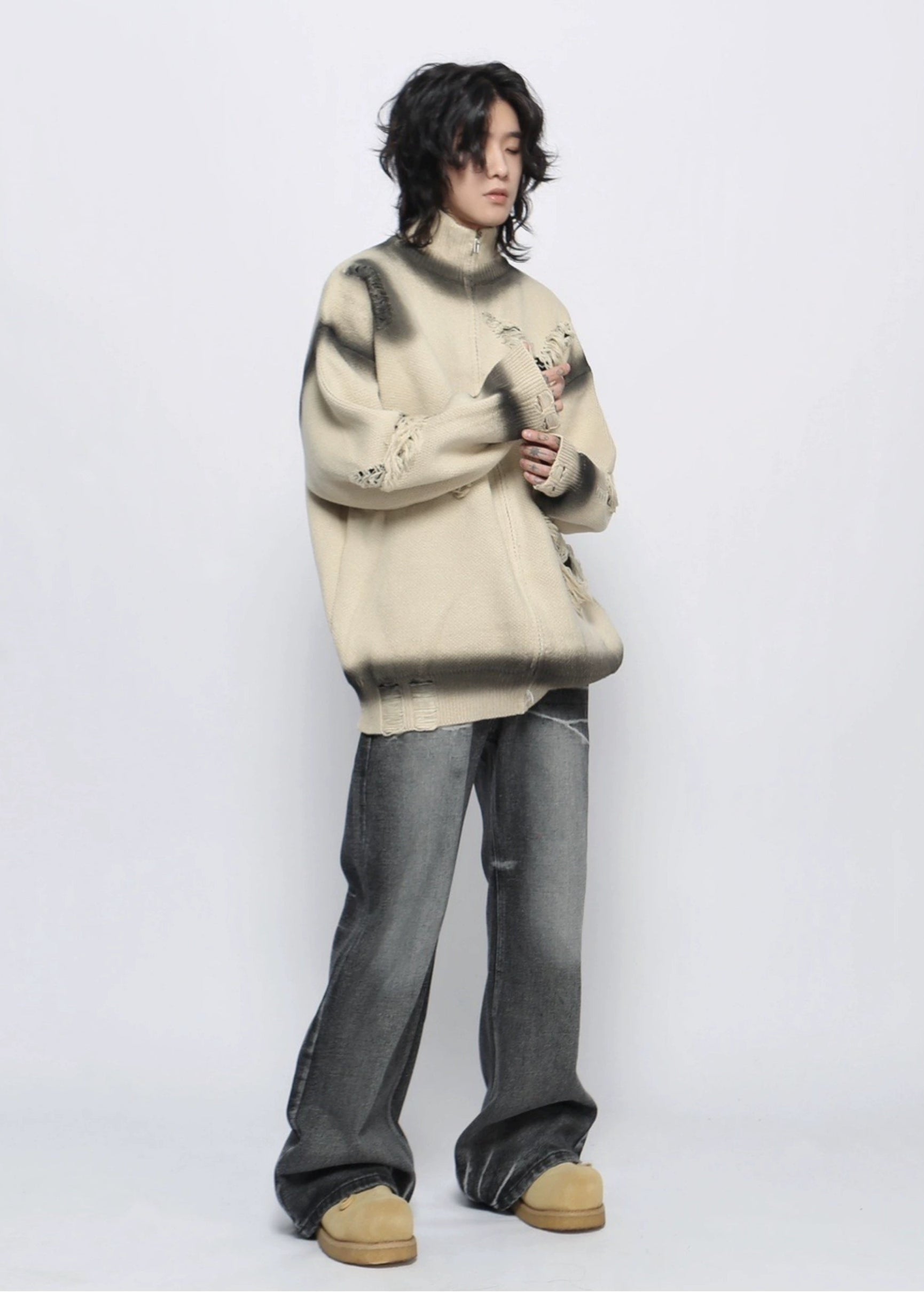 spray-painted knit gm16386