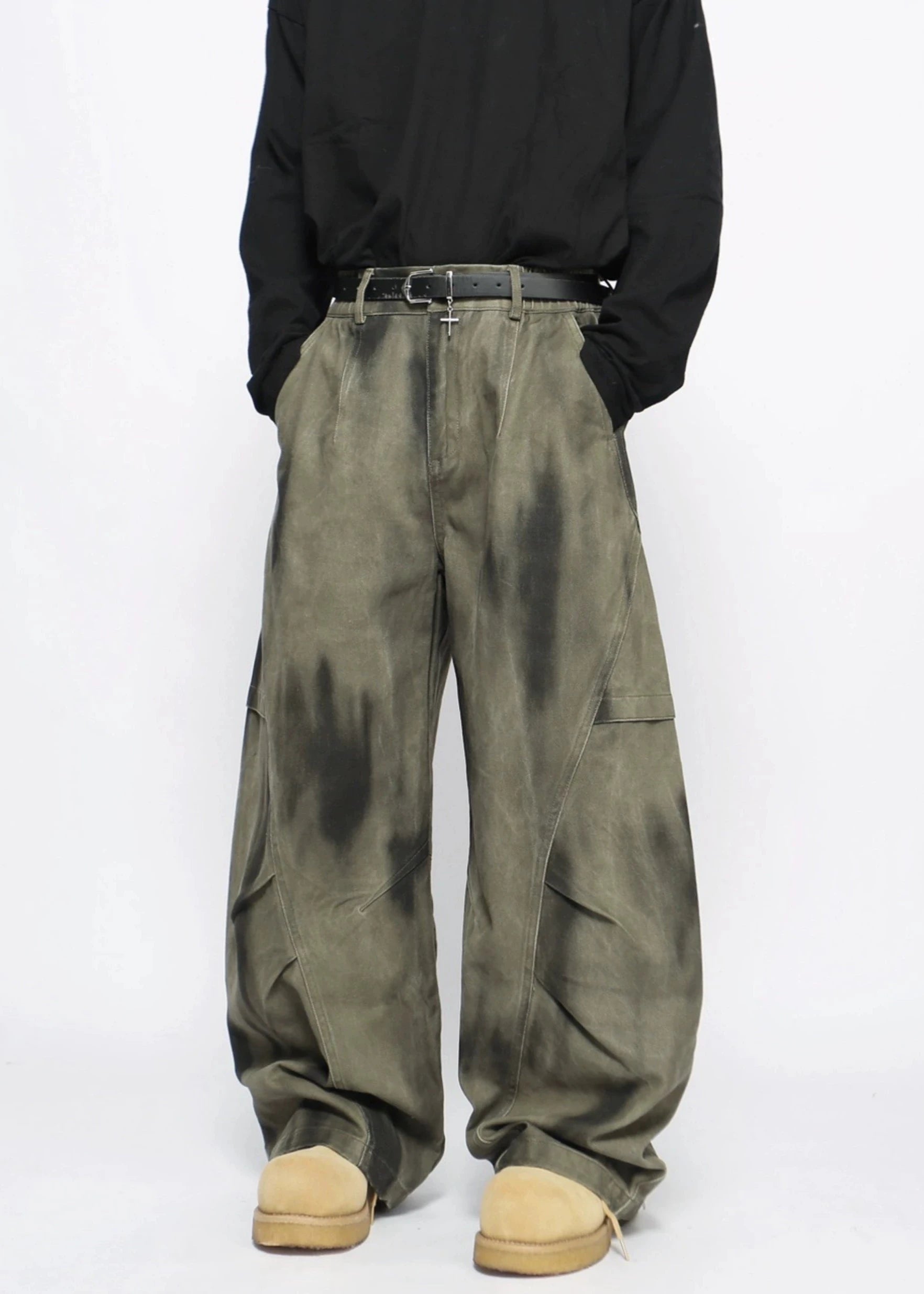 washed geen pants gm16343