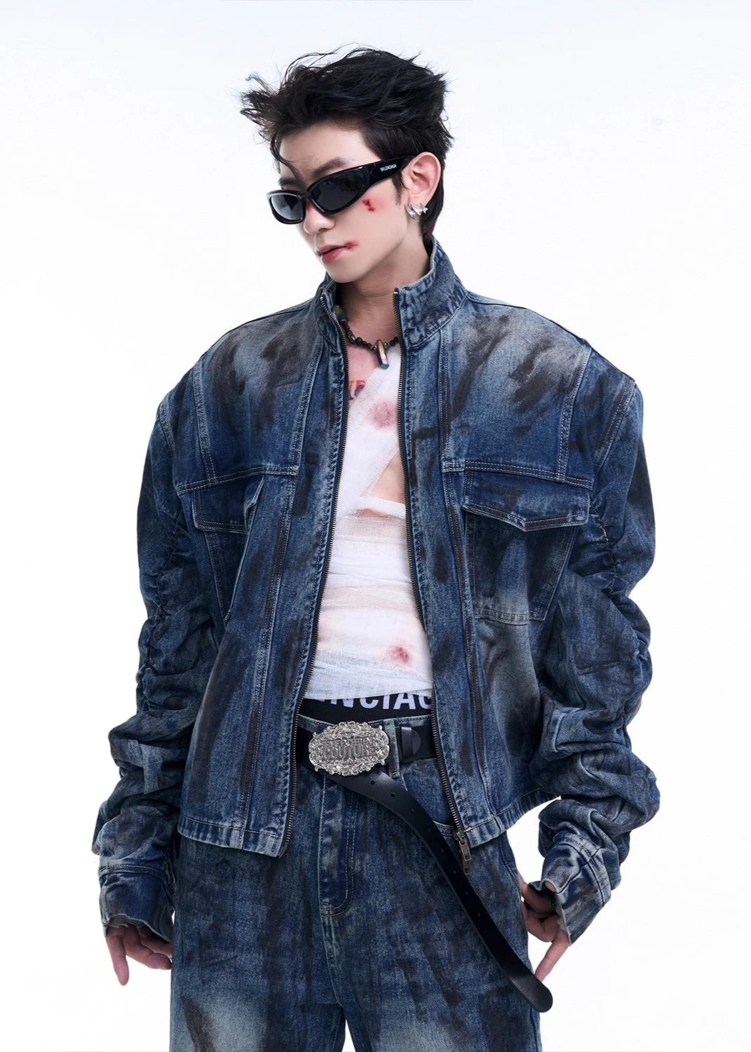 dirty old washed denim jacket gm16300