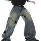 hollow loose straight denim gm15344