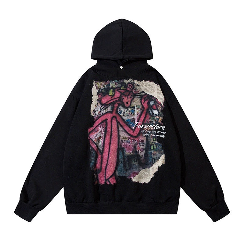 cartoon graffiti print hoodie gm16130