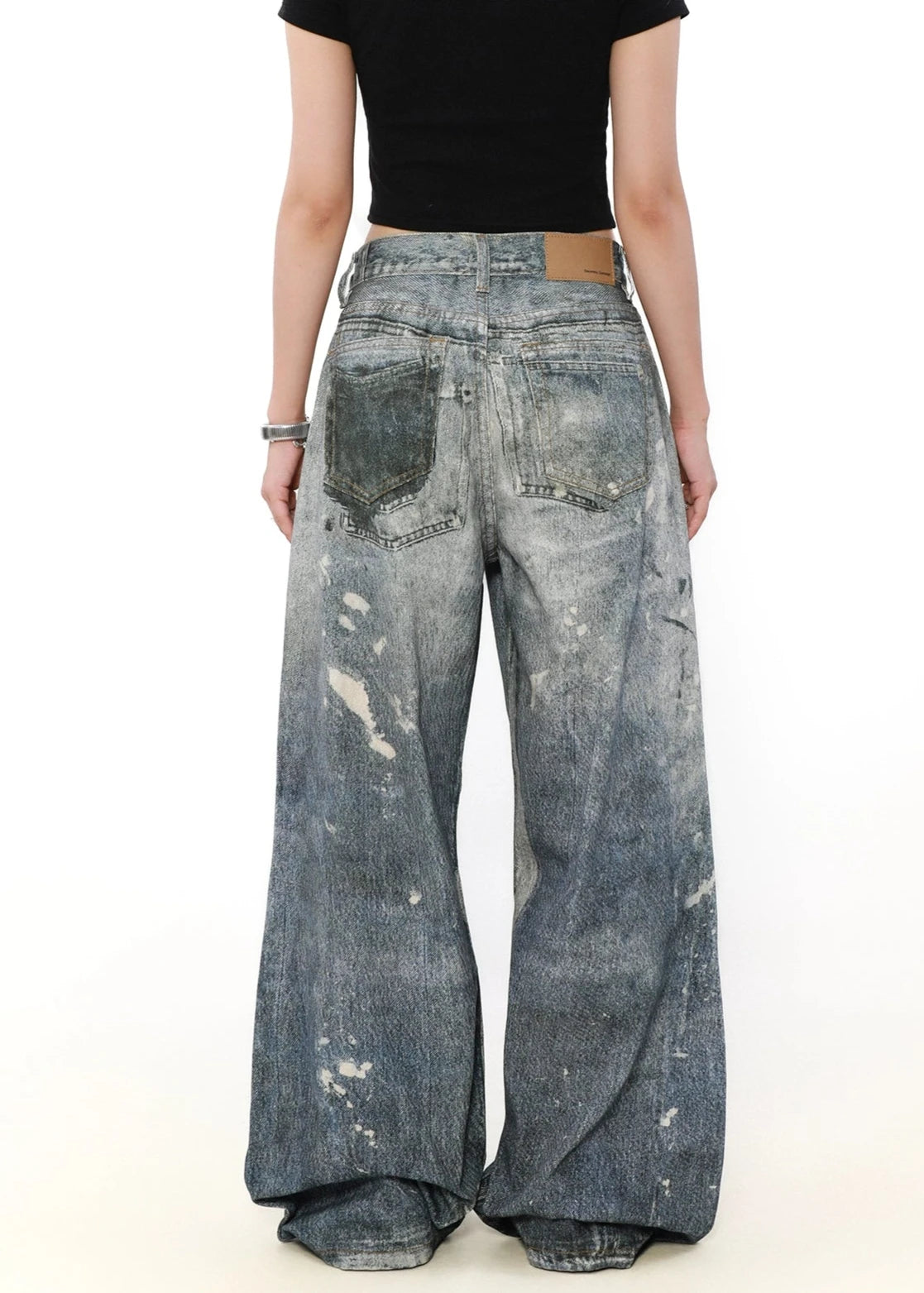 street washed ink stained denim gm16068