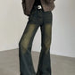 yellow flared denim pants gm16319