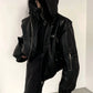 fur hooded leather jacket gm16329