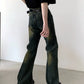 yellow flared denim pants gm16319