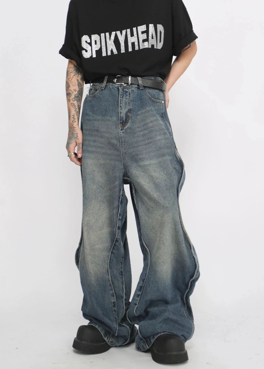 wide crotch denim pants gm15842