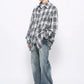 blue plaid long-sleeved shirt gm16219