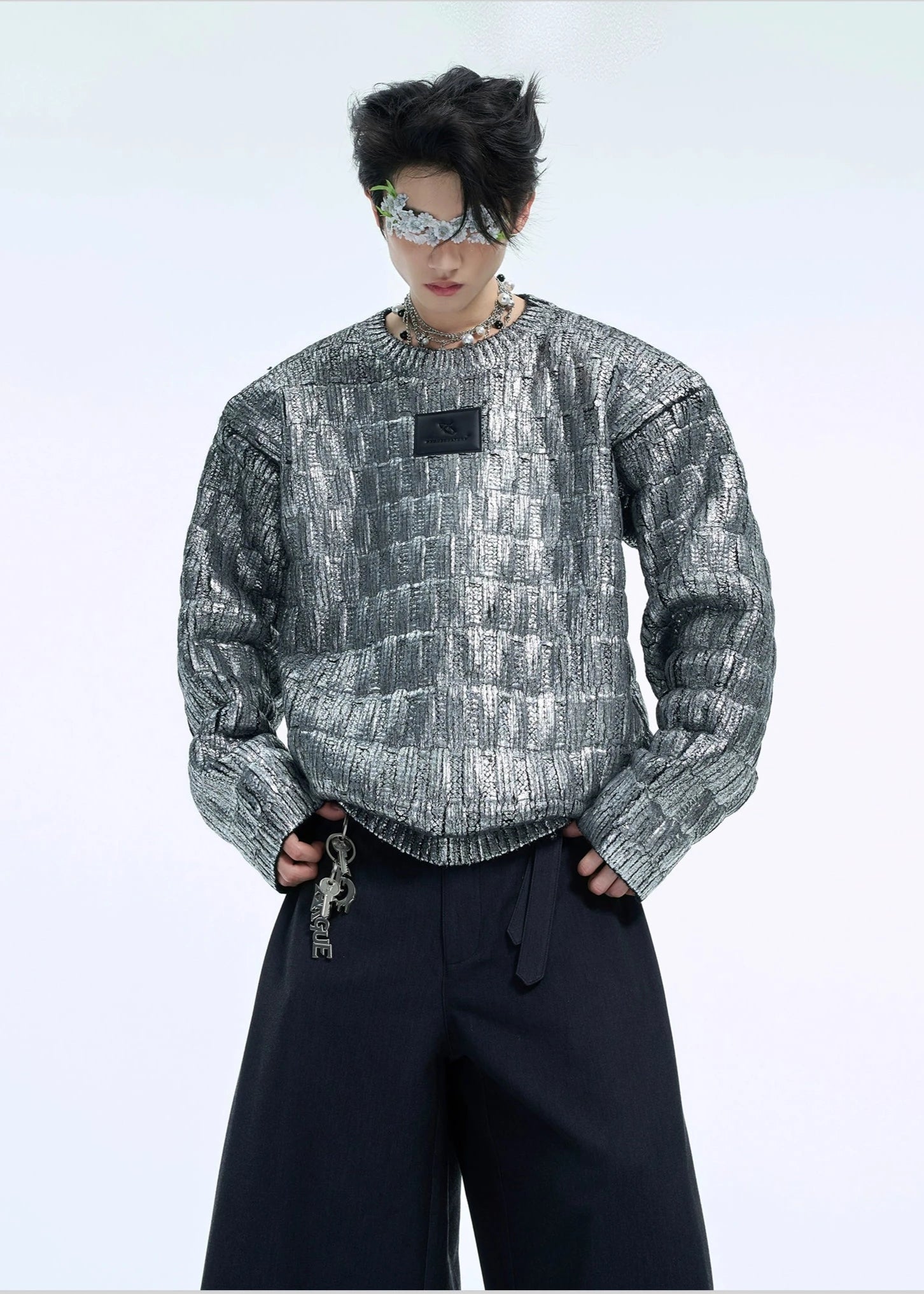 Silver Texture Design Sweater shirt gm16175