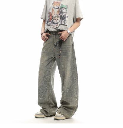 Rhinestone Wide Leg Denim gm16622
