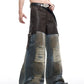 leather and denim pants gm15904