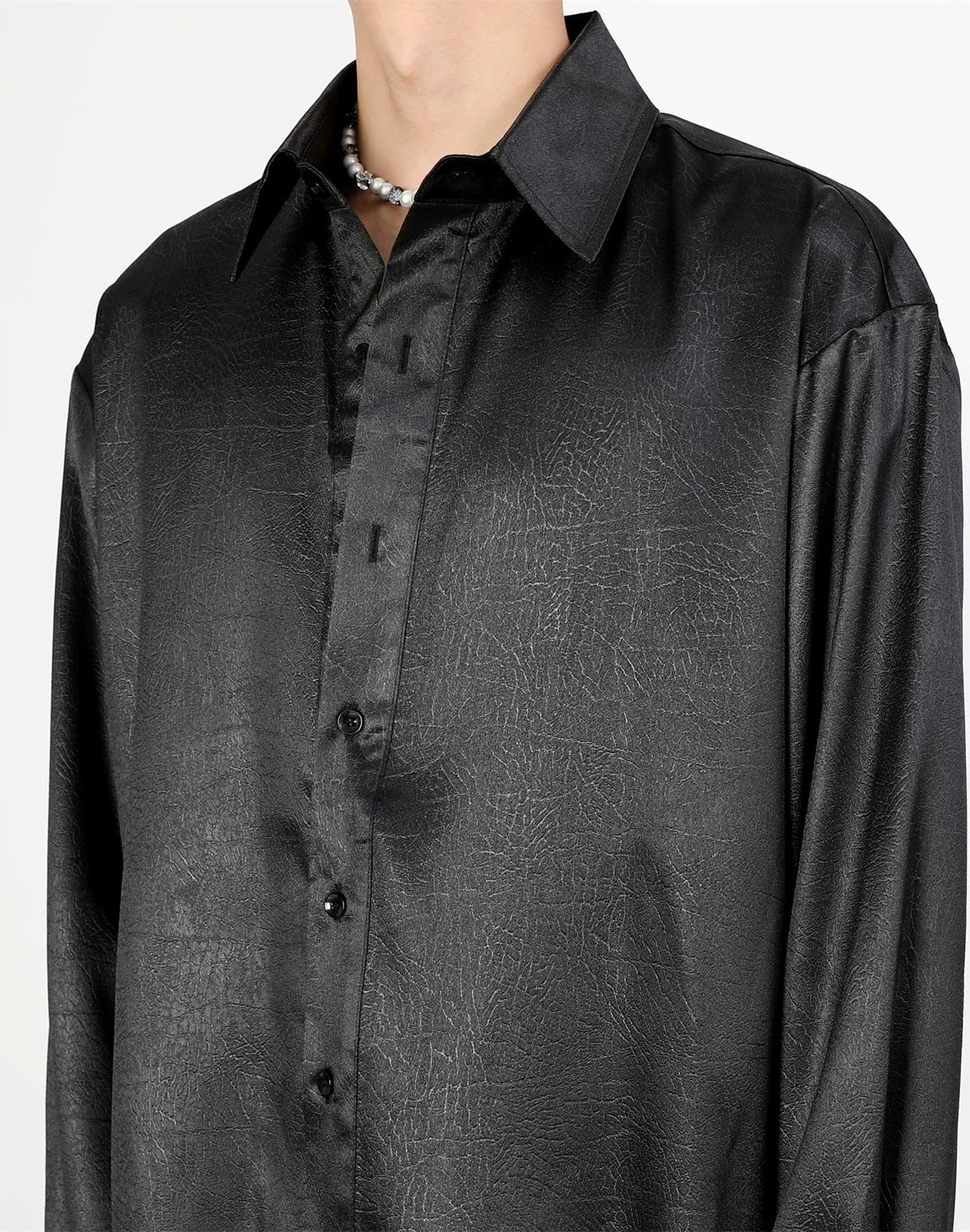 leather yuppie long-sleeved shirt gm15430