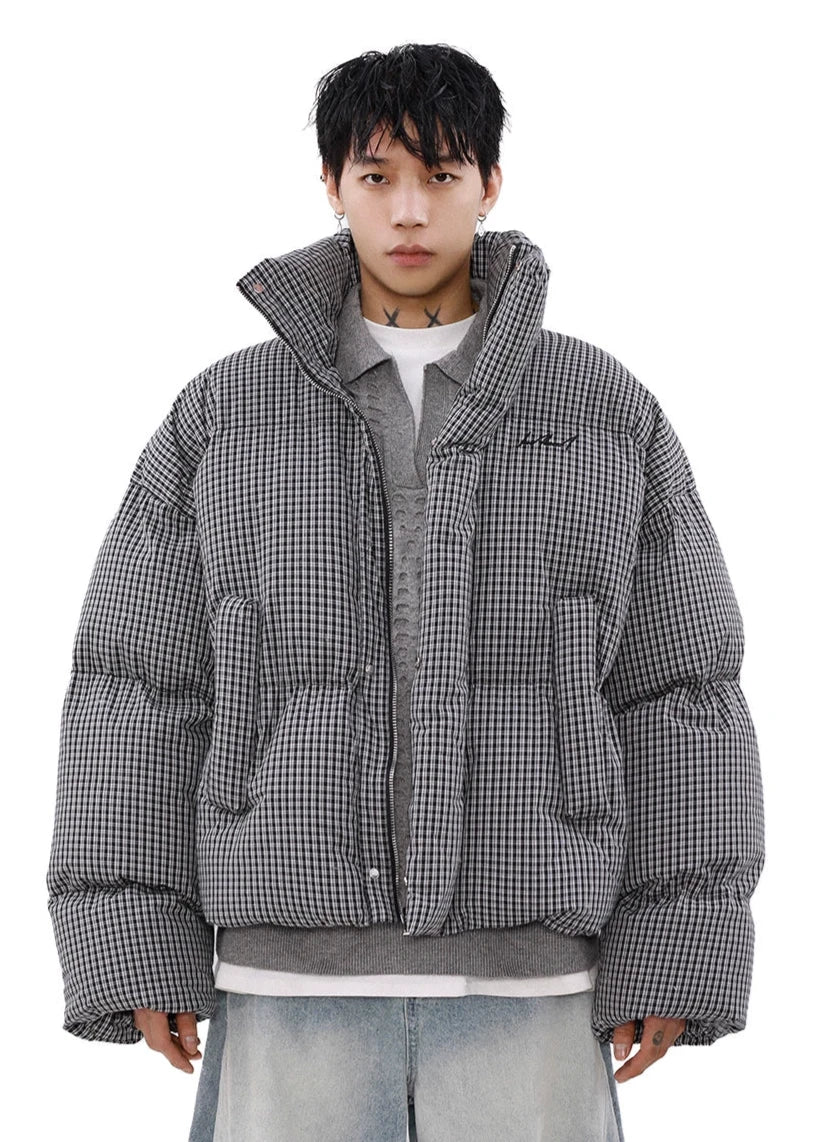 plaid bread down jacket gm16168