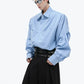 deconstructed pleated design silhouette shirt gm15303