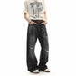 Distressed Faded Wide Leg Denim gm16620