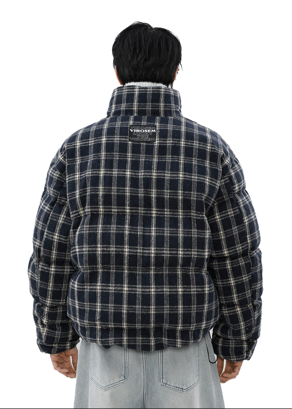 retro plaid  casual down jacket gm16367