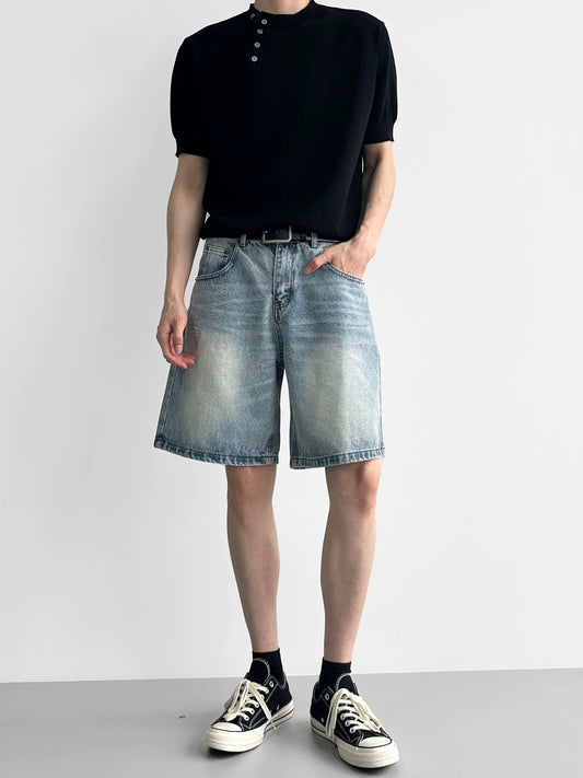 Washed Denim Half Pants gm16629