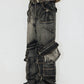 washed zip belt denim pants gm16017