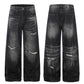 Distressed Faded Wide Leg Denim gm16620