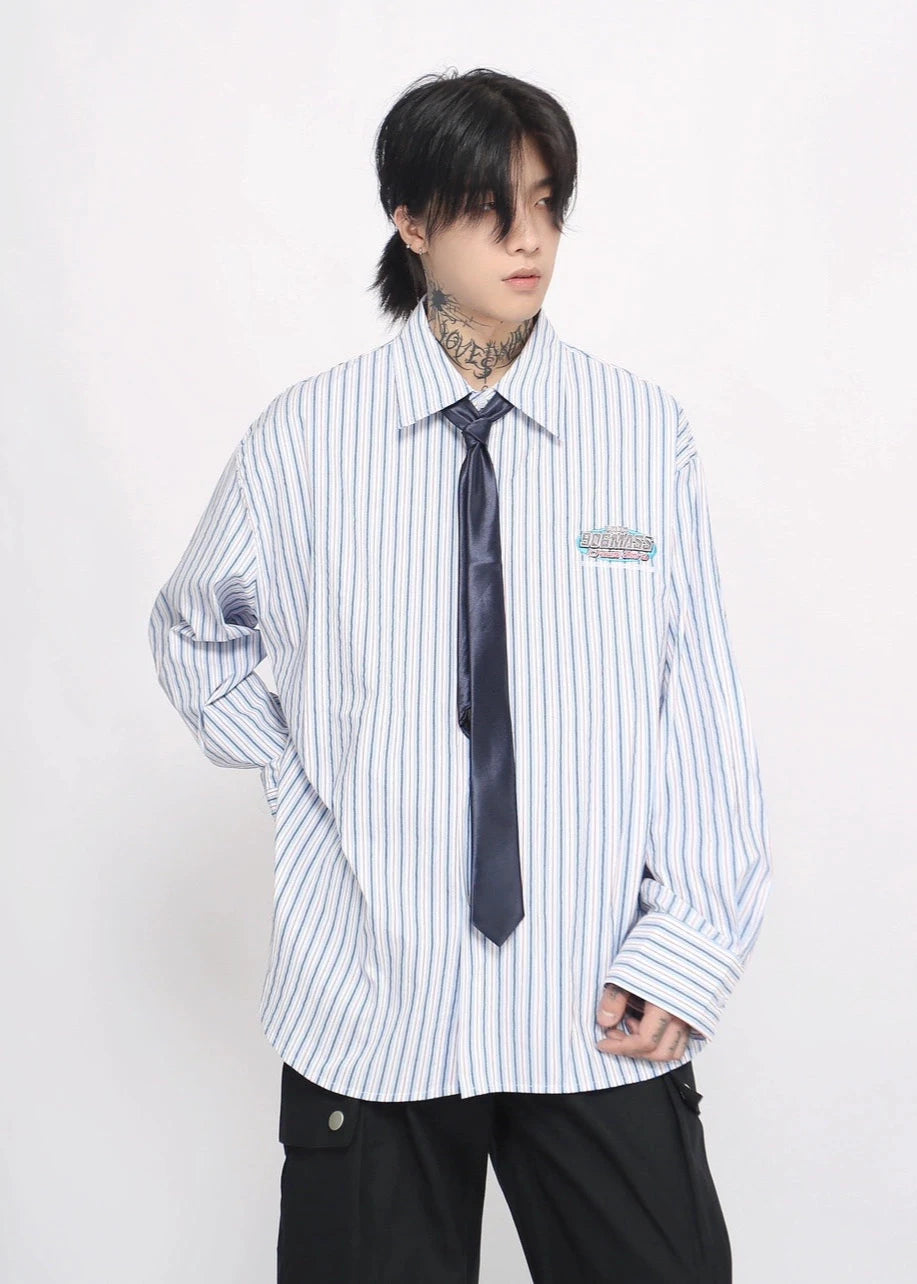 stripe tie blue shirt gm16117