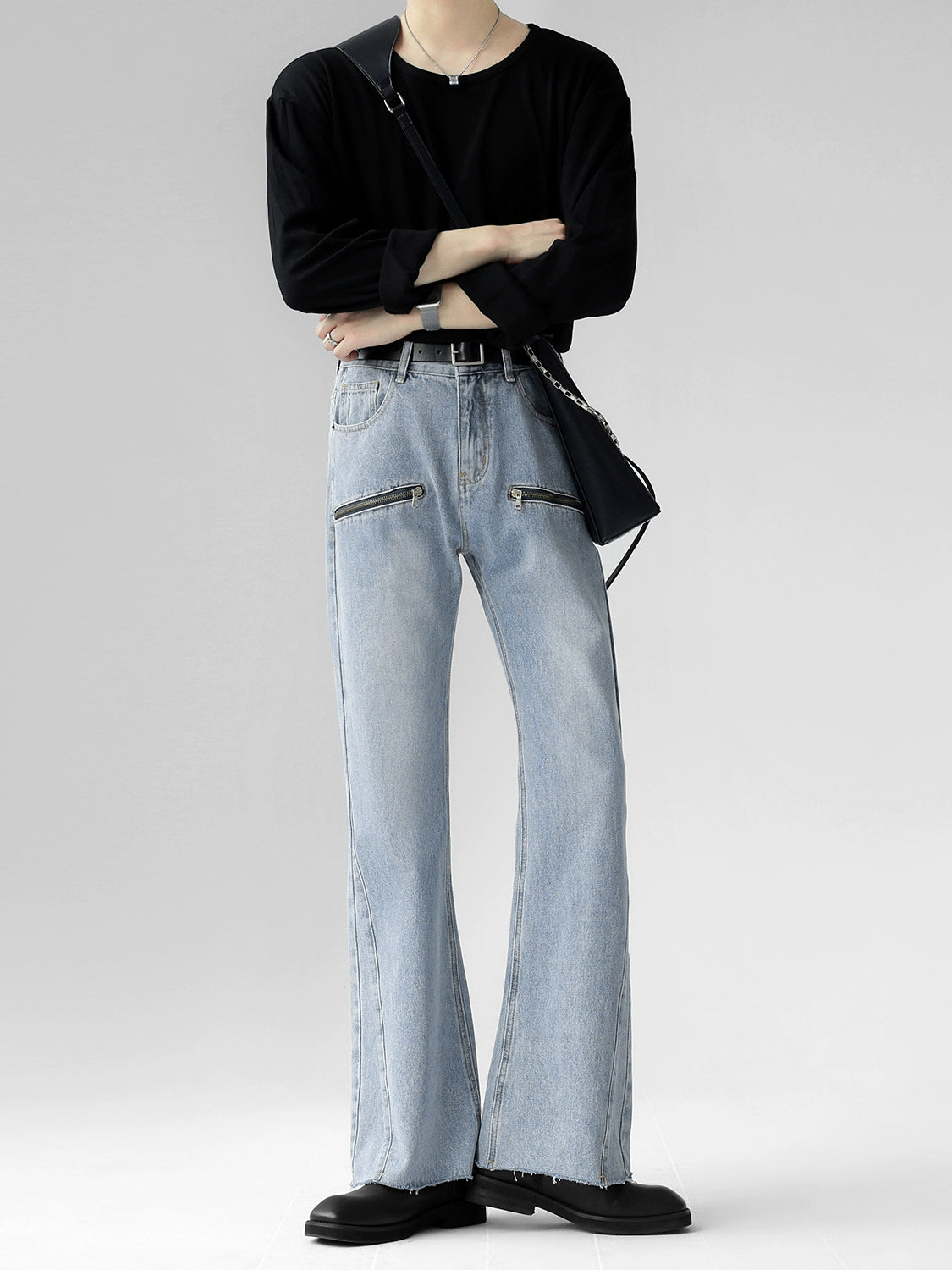 slightly flared pocket trousers gm15401