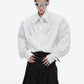 deconstructed pleated design silhouette shirt gm15303