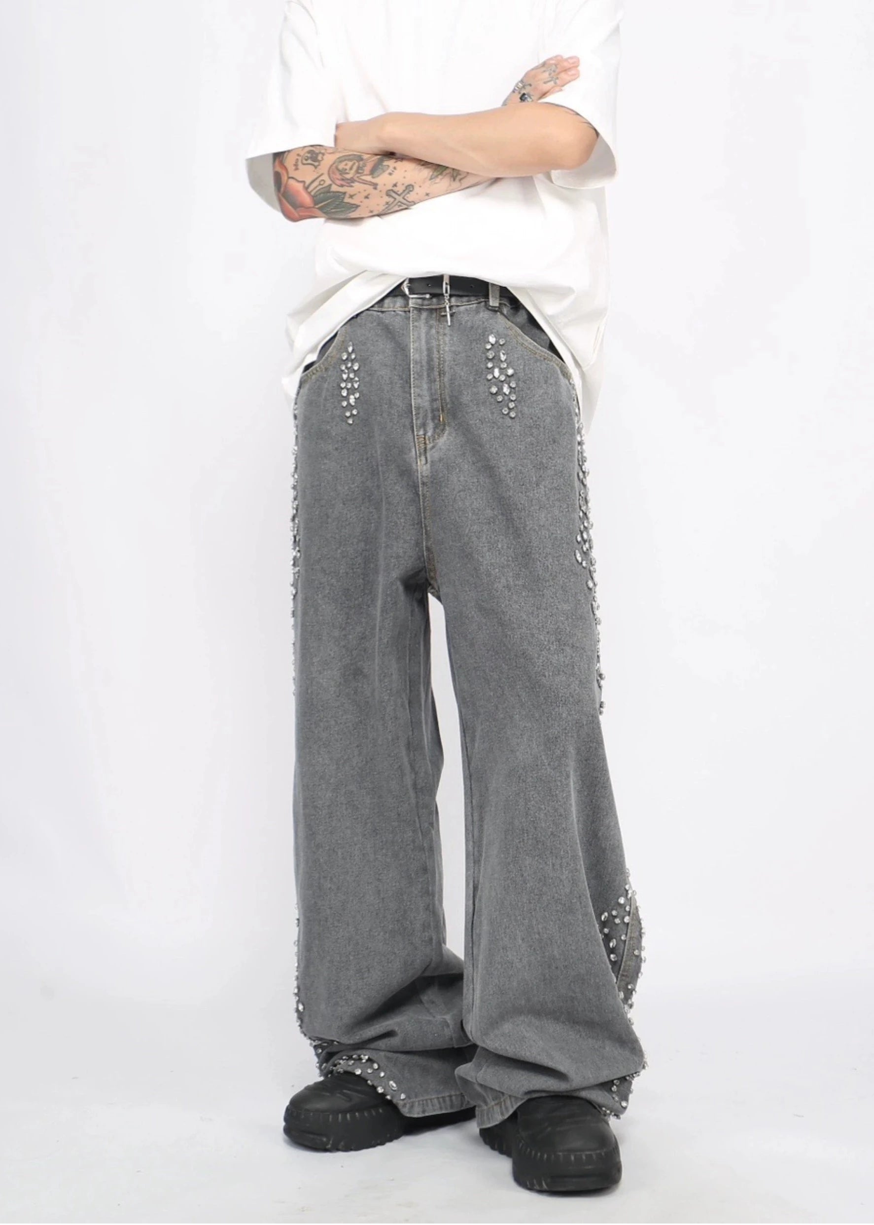 diamond washed denim pants gm15845